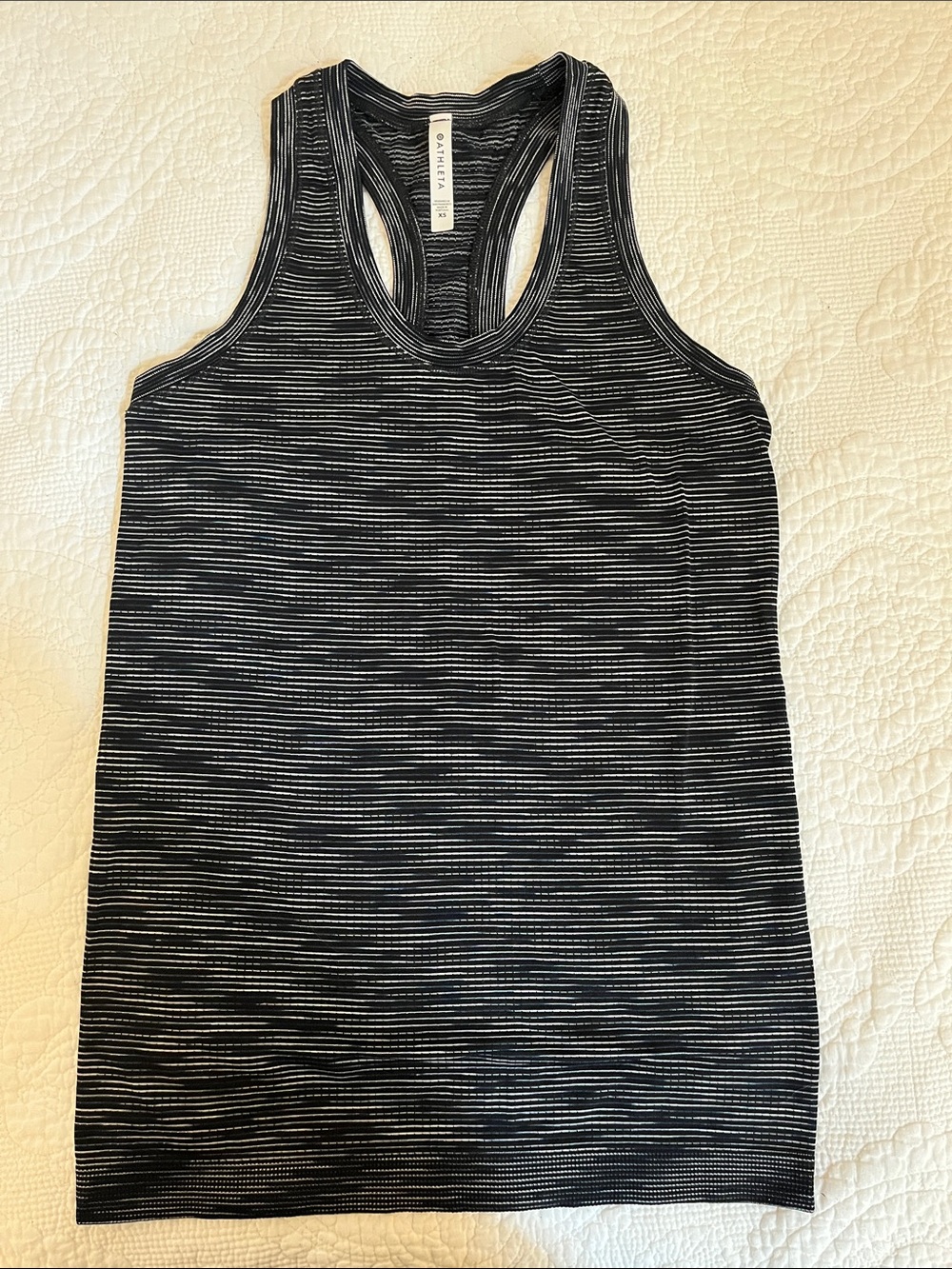 Athleta Black and White Striped Racerback Tank XS